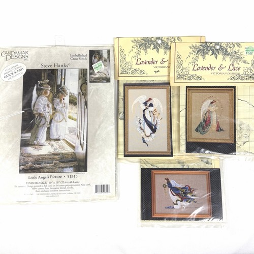 Vintage angels cross stitch - cross,